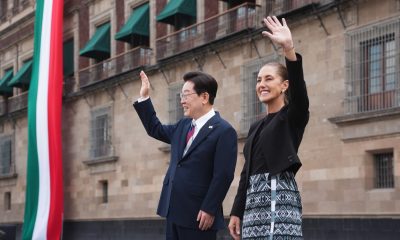 Sheinbaum recibe al presidente de Corea en Palacio Nacional