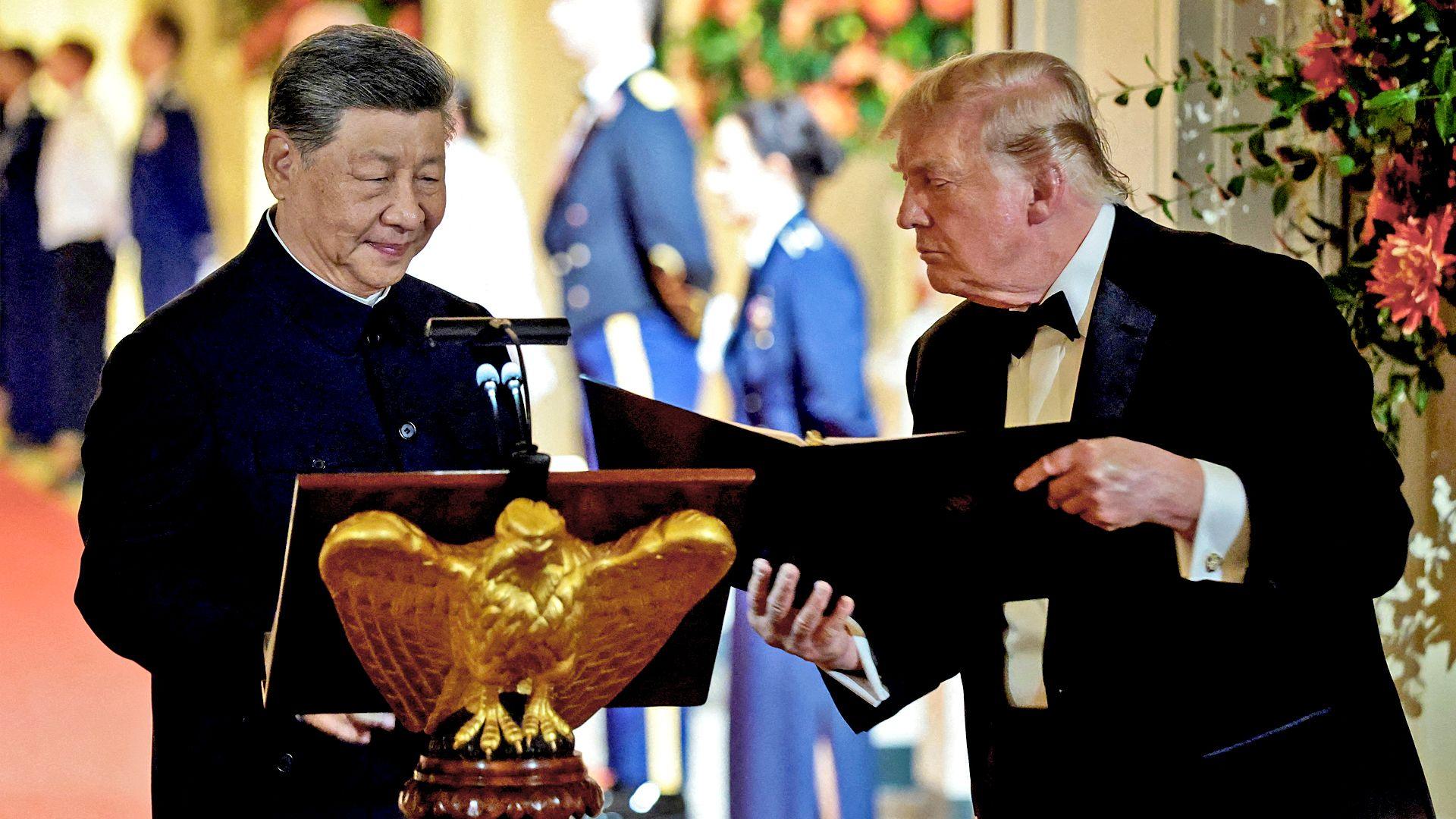 Xi y Trump destacan amistad en cena de estado en la Casa Blanca