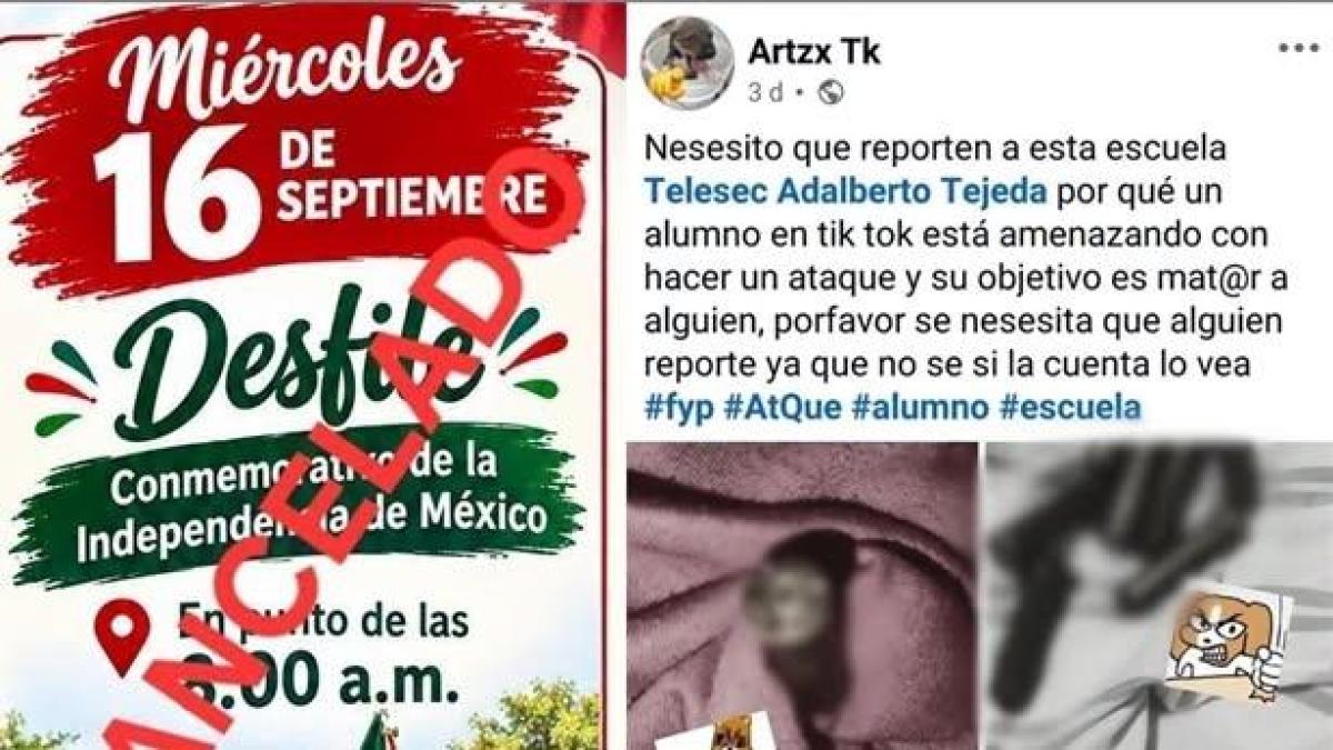 Cancelan desfile del 16 de septiembre en Tuzamapan por amenaza en redes sociales