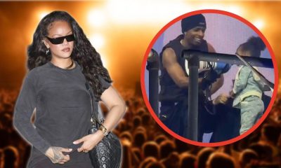 Rihanna y su hijo Riot sorprenden en concierto de A$AP Rocky