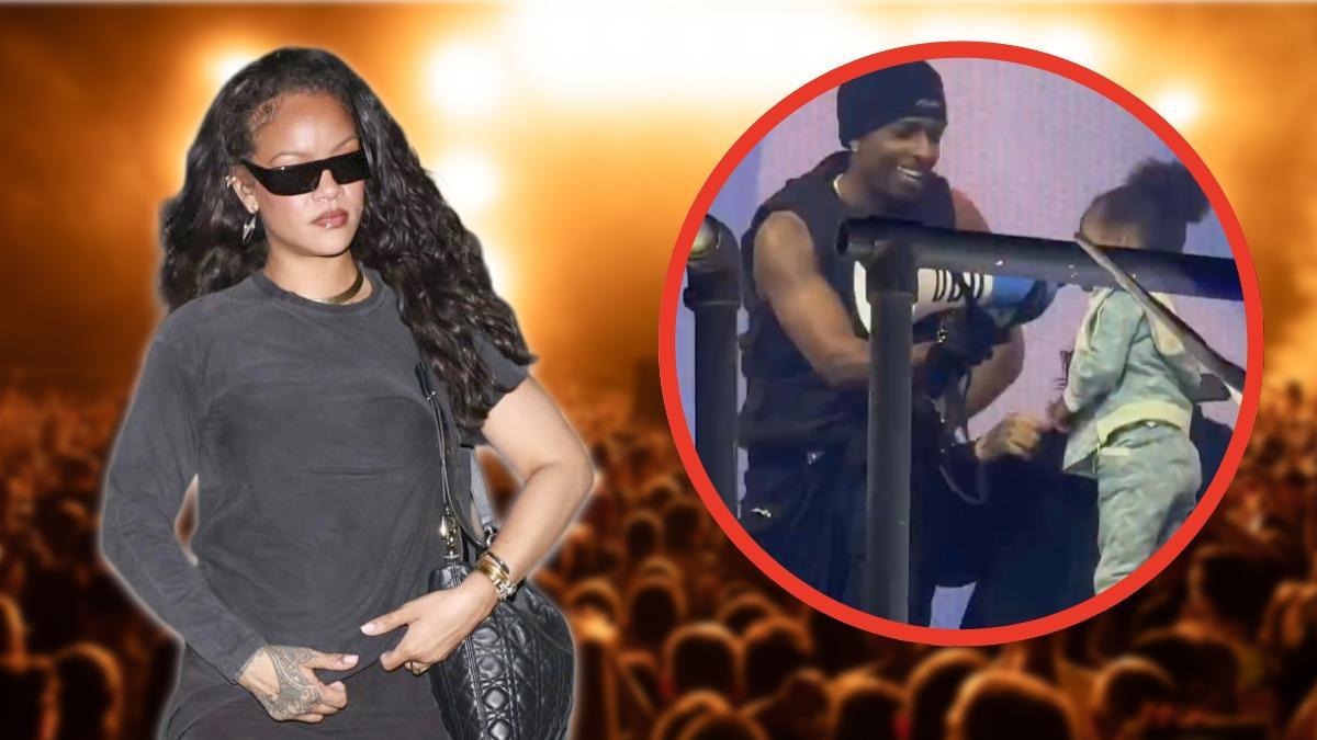 Rihanna y su hijo Riot sorprenden en concierto de A$AP Rocky