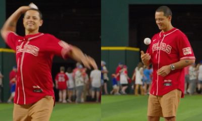 Javier Chicharito Hernández lanza primera bola en Fin de Semana del Patrimonio Hispano