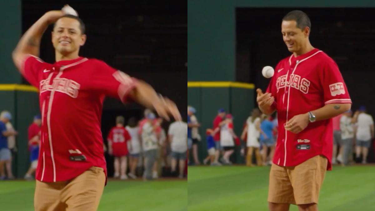 Javier Chicharito Hernández lanza primera bola en Fin de Semana del Patrimonio Hispano