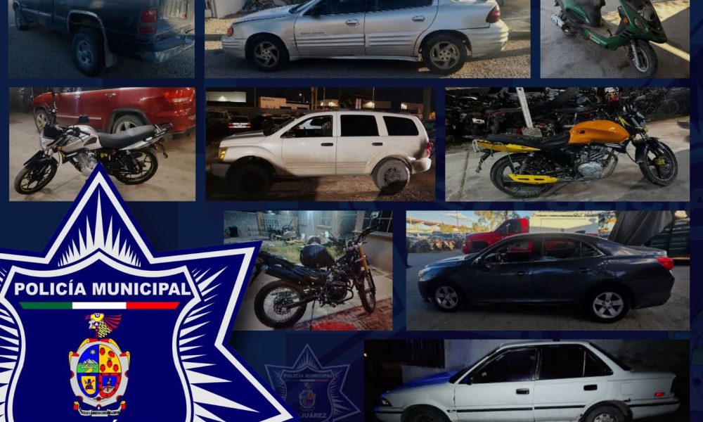 Recuperan municipales nueve vehículos robados