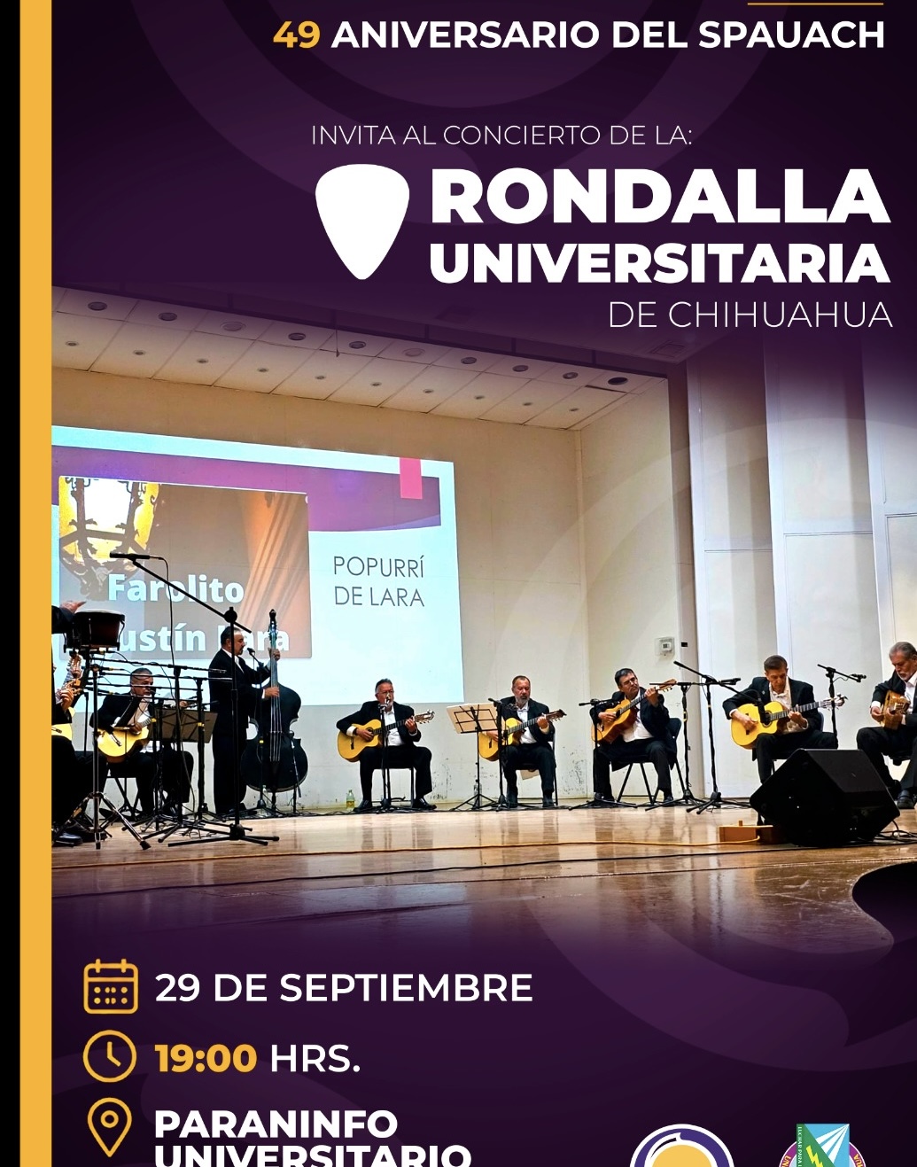 Concierto gratuito de la Rondalla Universitaria en el Paraninfo de la UACH