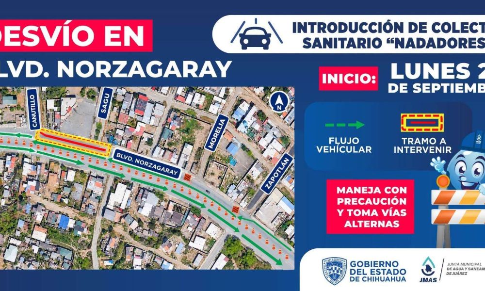 Cierran tramo del bulevar Norzagaray por trabajos de la JMAS