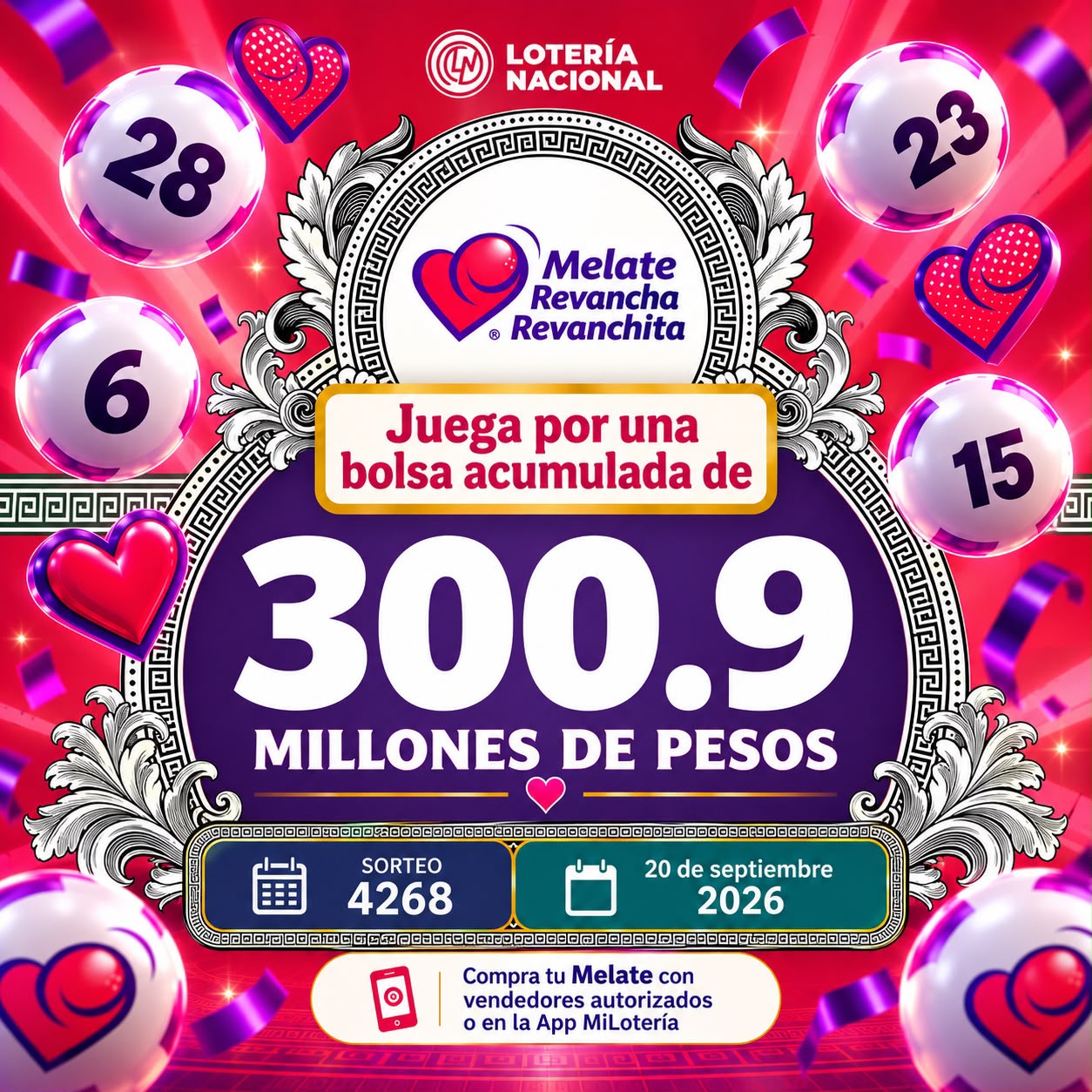 Melate acumula más de 300 millones de pesos para próximo sorteo