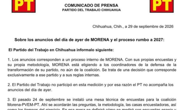 Se deslinda PT de designación de Cruz en Chihuahua