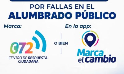 Municipio habilita 072 y app para reportar fallas en alumbrado público
