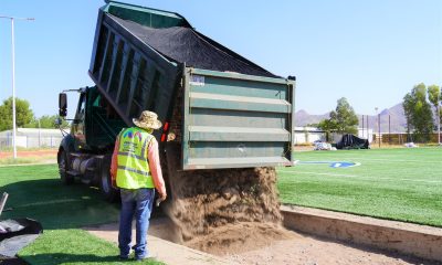 Rehabilitación de cancha de futbol en Instituto Tecnológico de Chihuahua avanza