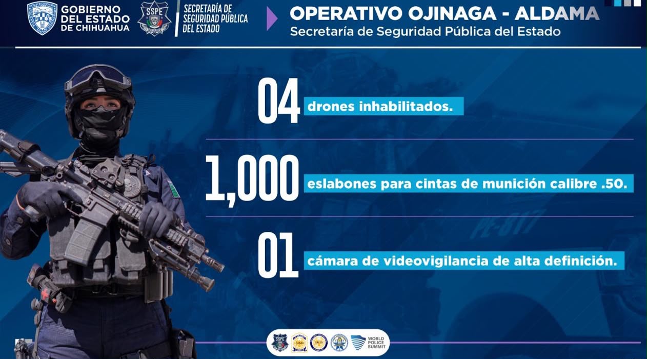 Refuerzan operativo en Ojinaga-Aldama tras agresión a helicóptero policial