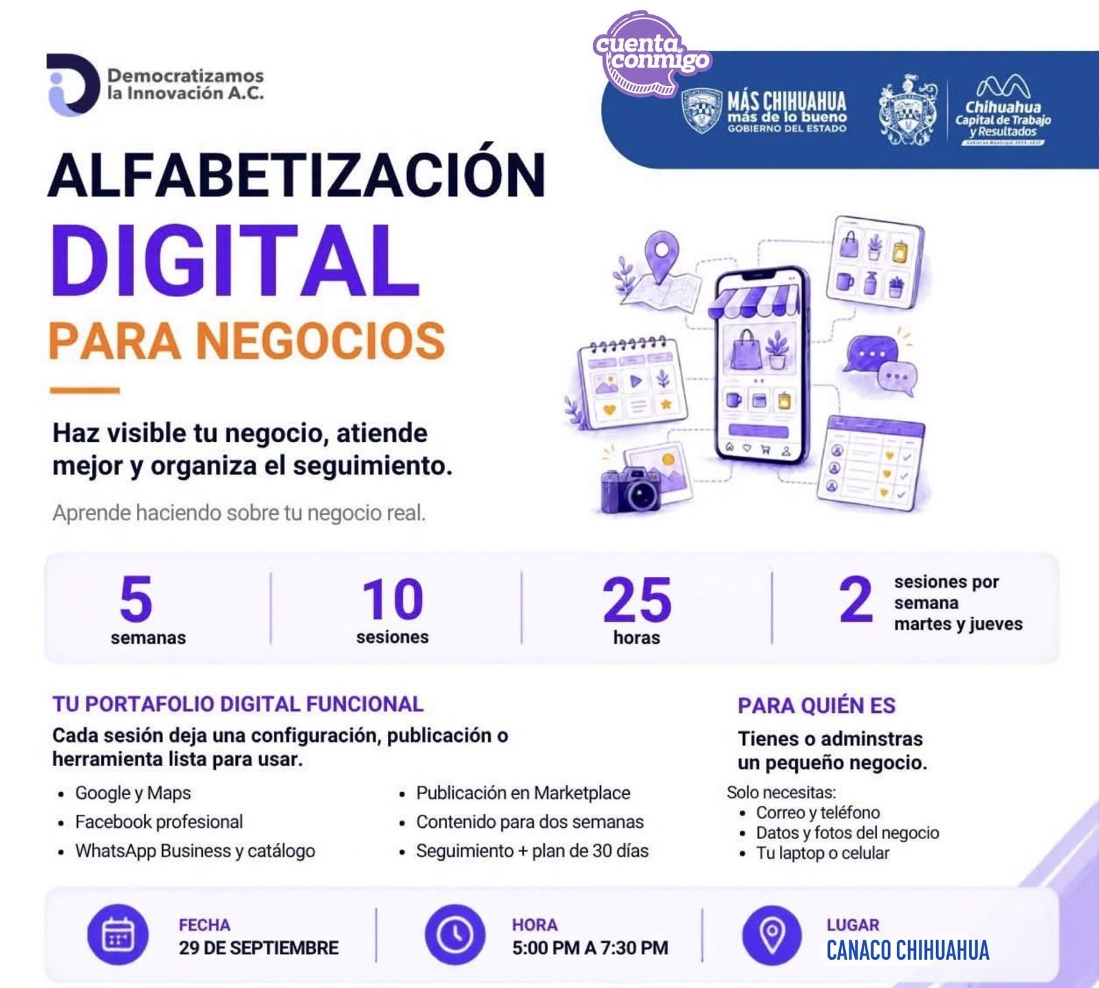 Capacitación en digitalización para pequeños negocios en Chihuahua