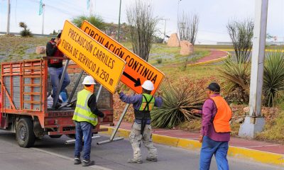 Instalación de señalamiento en avenida Teófilo Borunda