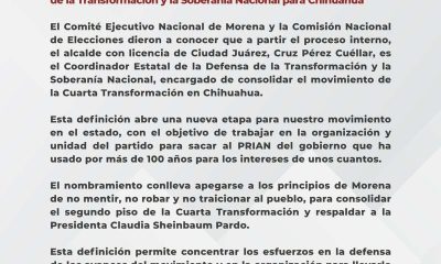 Oficializa Morena a Cruz para encabezar la 4T en Chihuahua