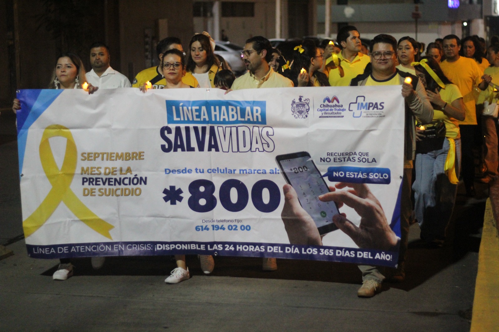 Caminata “Luces por la Vida” promueve la prevención del suicidio en Chihuahua