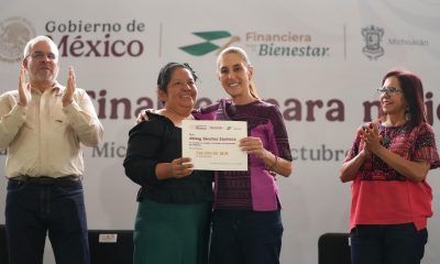 Sheinbaum entrega 56 mil créditos a mujeres emprendedoras en Michoacán