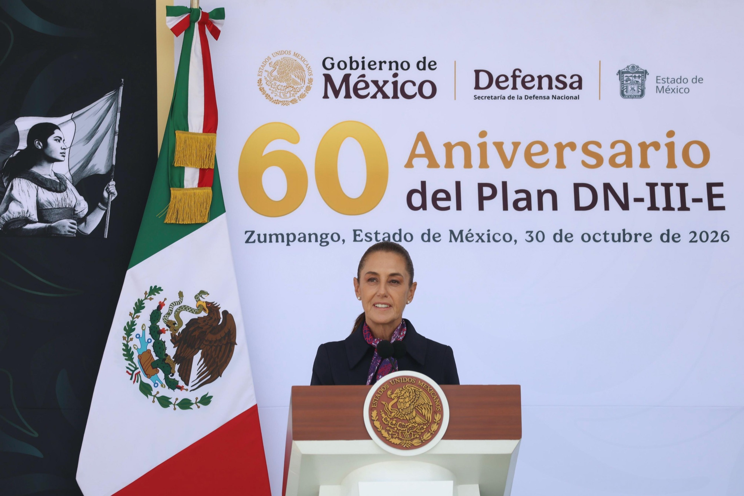 Sheinbaum conmemora 60 años del Plan DN-III-E en Santa Lucía