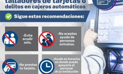 Alertan sobre fraude en cajeros automáticos por intercambio de tarjetas