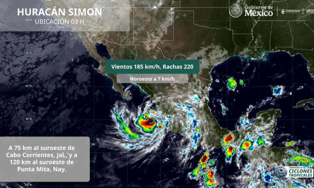 Huracán Simón podría impactar Mazatlán la medianoche del jueves