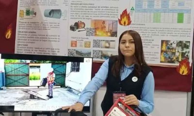 Estudiante mexicana crea extintor que apaga fuego con sonido