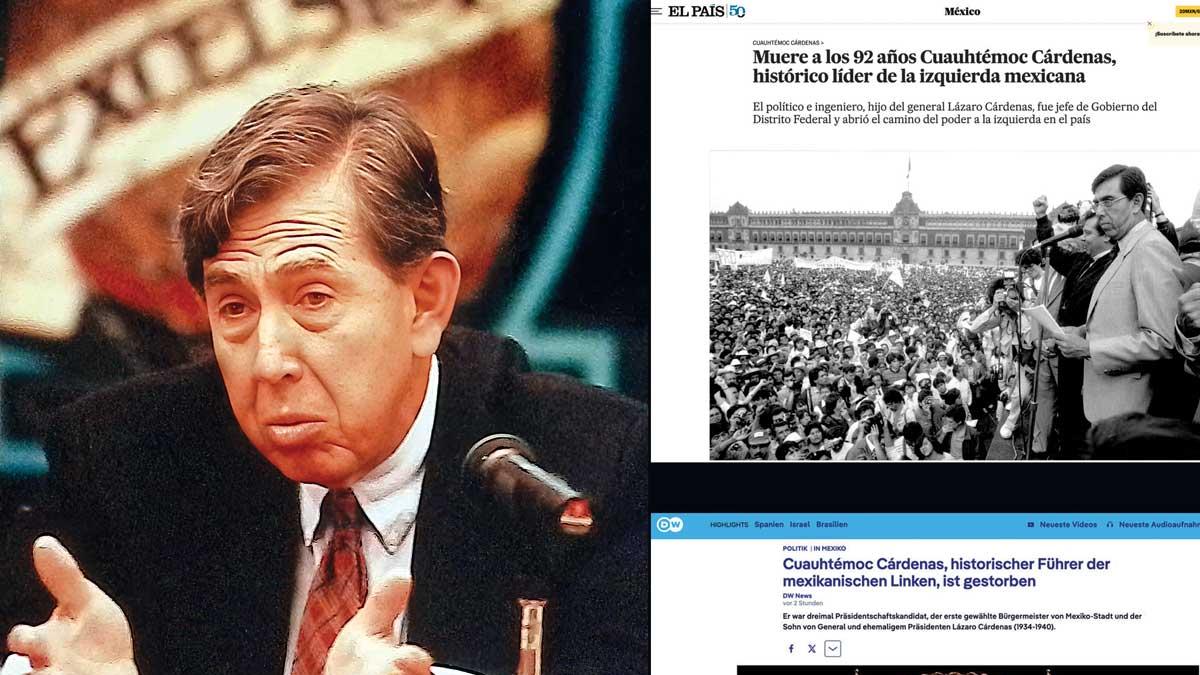 Fallecimiento de Cuauhtémoc Cárdenas resuena en medios internacionales