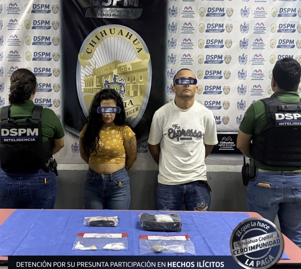 Detienen a pareja con 36 porciones de droga en Chihuahua