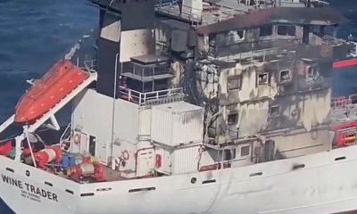 Ocho tripulantes desaparecidos tras ataque con drones a petrolero en Rumania
