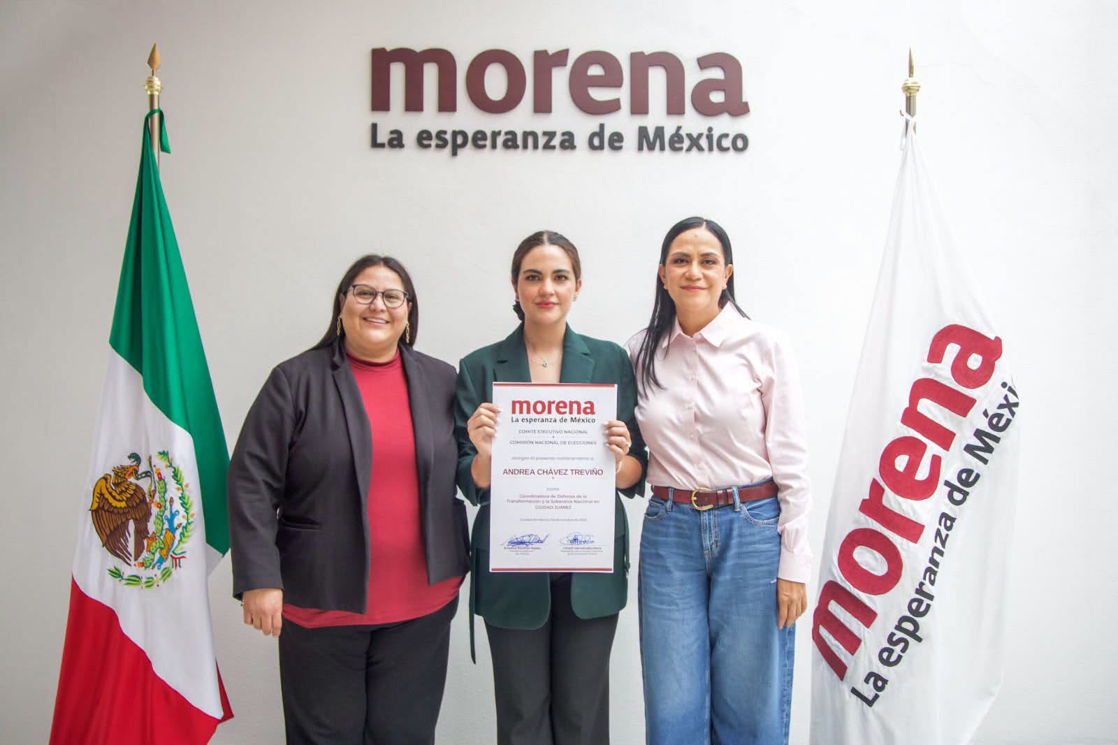 Ariadna Montiel respalda a Andrea Chávez como coordinadora de Morena en Juárez