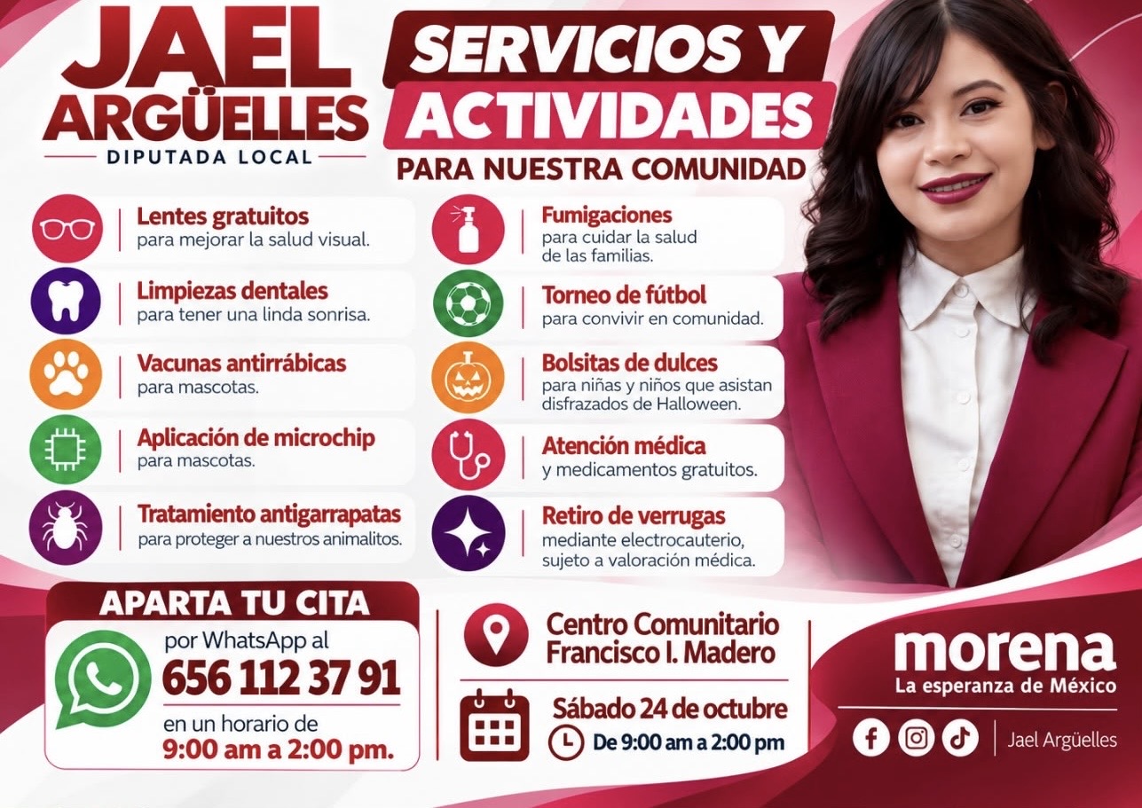 Servicios médicos y gratuitos en Feria organizada por Jael Argüelles en Juárez