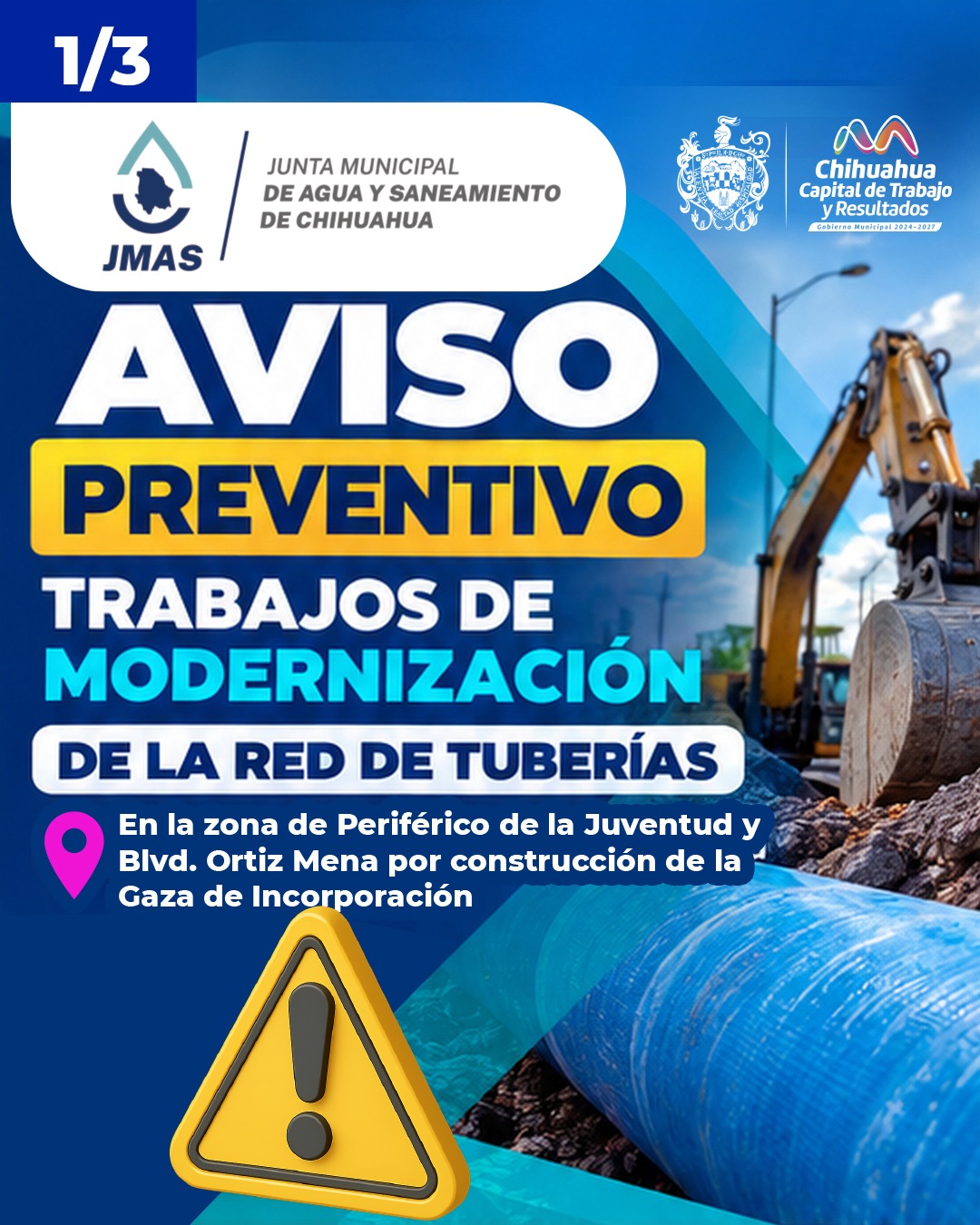 Municipio y JMAS informan por trabajos de infraestructura hidráulica en Chihuahua Capital