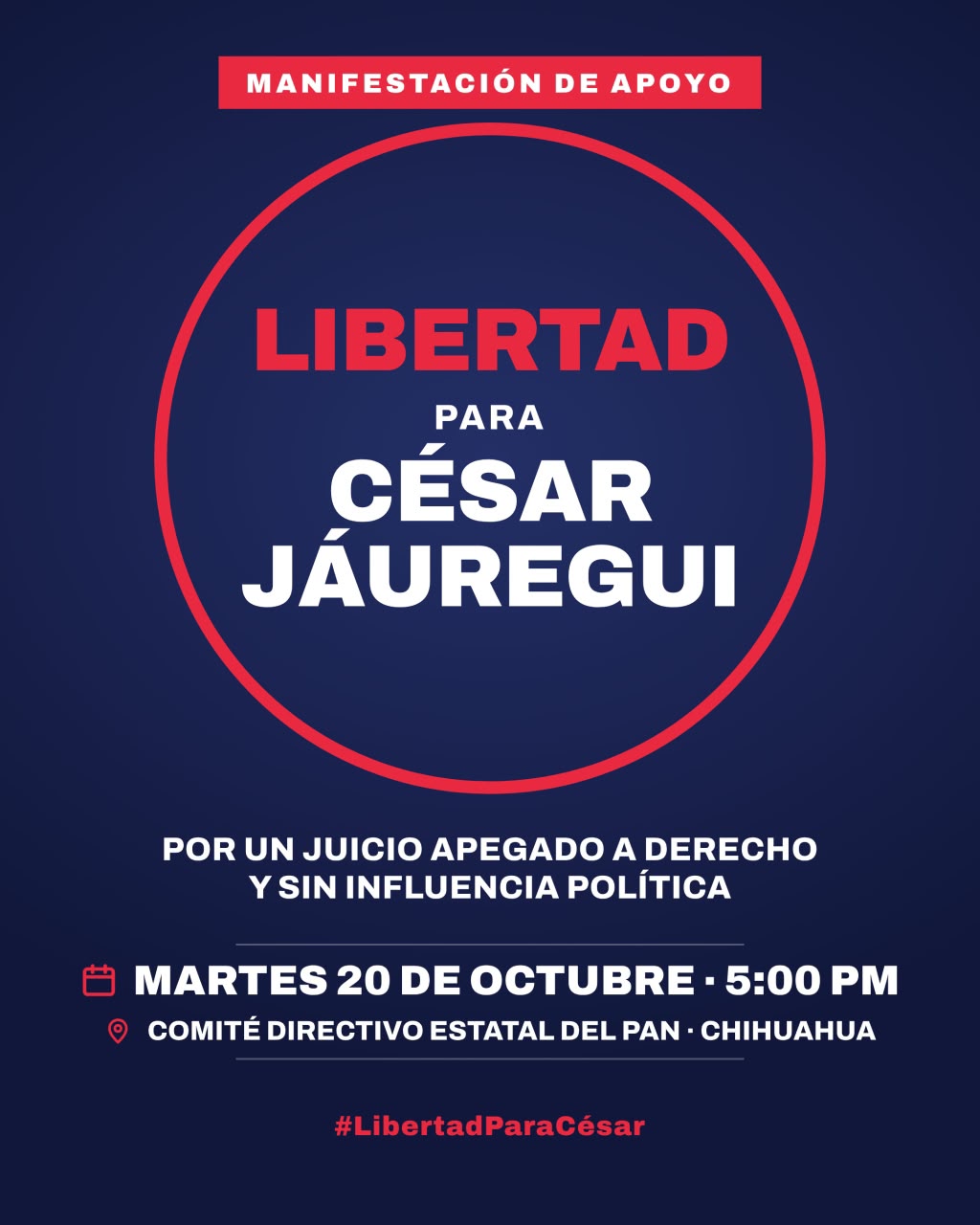 Convocan manifestación para exigir libertad de César Jáuregui