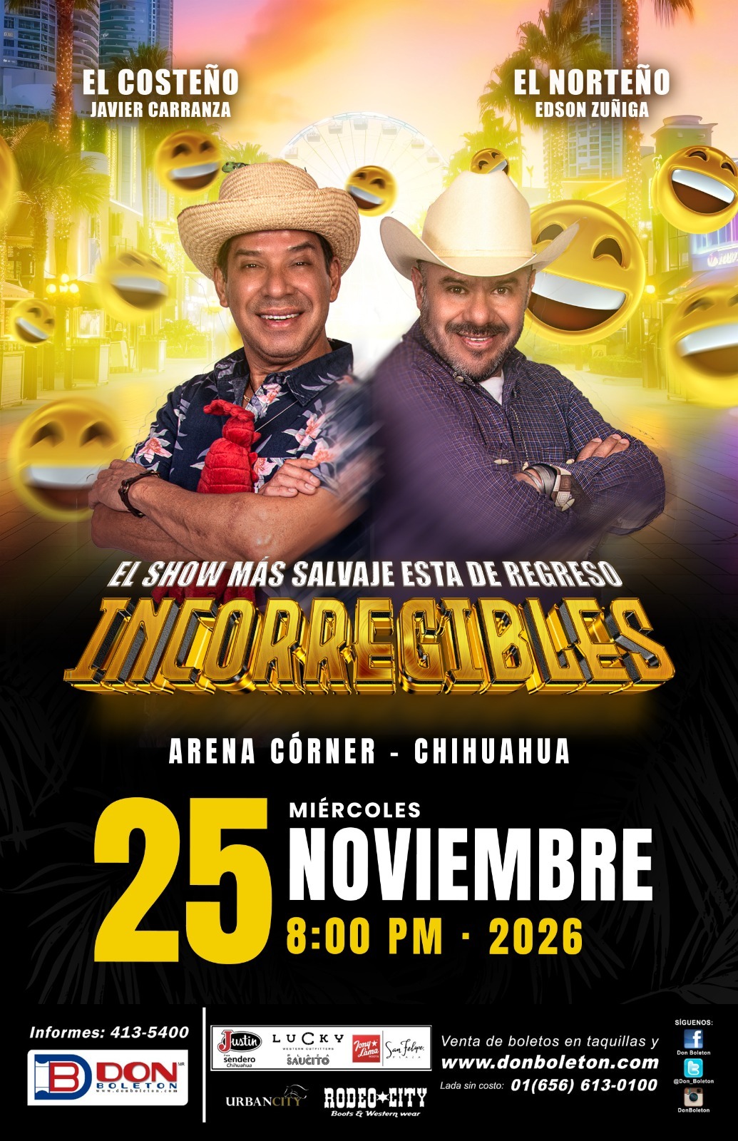 ¡EL NORTEÑO Y EL COSTEÑO LLEGAN A CHIHUAHUA CON UNA NOCHE DE HUMOR!