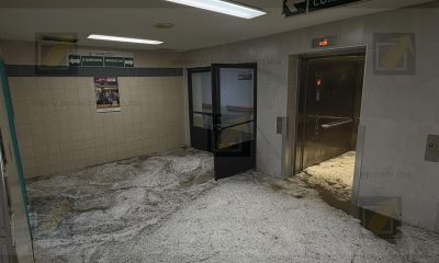 JUÁREZ: Lluvia con granizo inunda el Hospital 6 del IMSS; afecta elevadores y áreas médicas