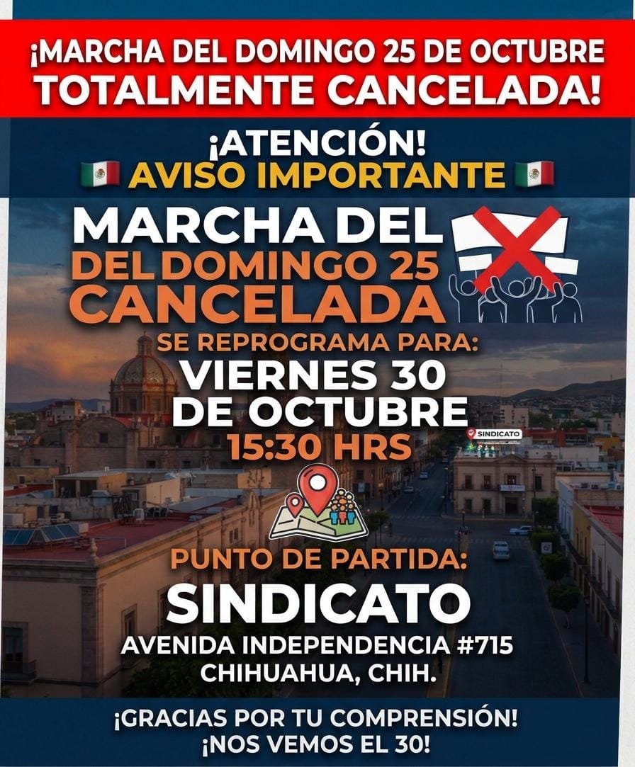Prevén afectaciones viales por marcha del IMSS en Chihuahua este viernes