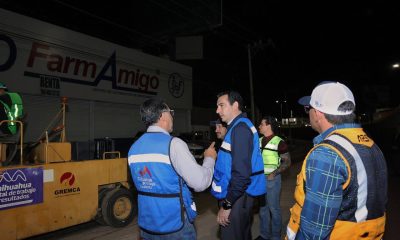 Supervisa alcalde recarpeteo nocturno en periférico de la Juventud