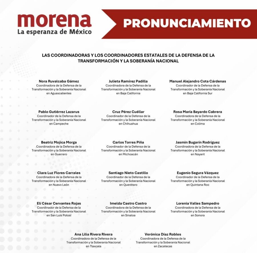 Morena exige a Maru Campos presentar pruebas sobre acusaciones