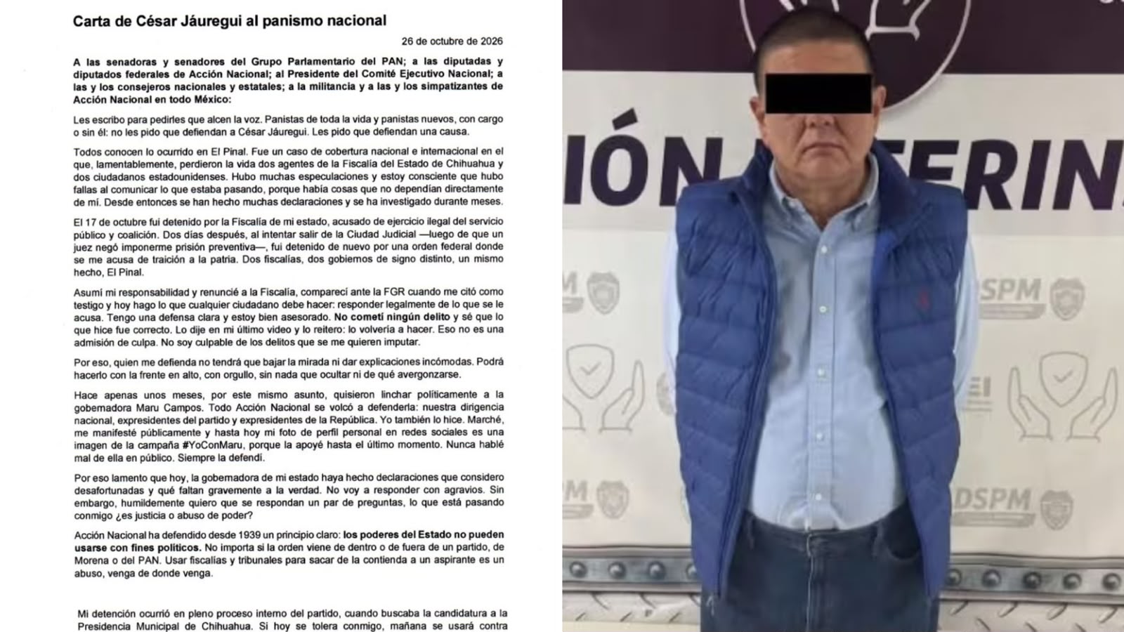 Jáuregui cuestiona uso de fiscalías en carta a panistas
