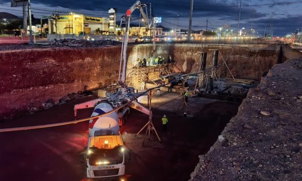 Progreso en la construcción del Paso Inferior Los Arcos
