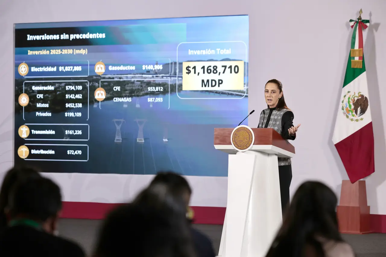 Sheinbaum anuncia inversión de 64,900 millones de dólares en energía hasta 2030