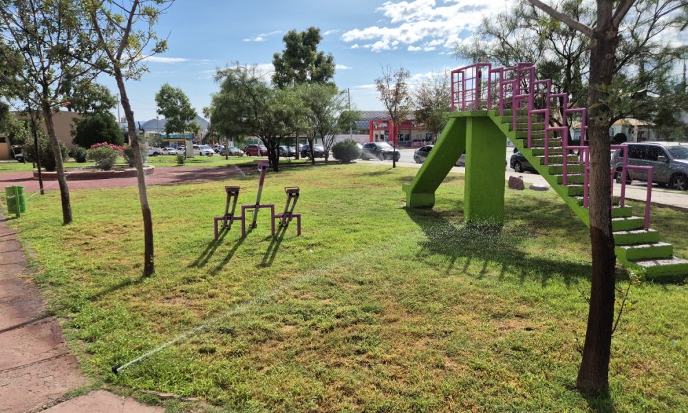 Rehabilitan sistemas de riego en parques de Chihuahua